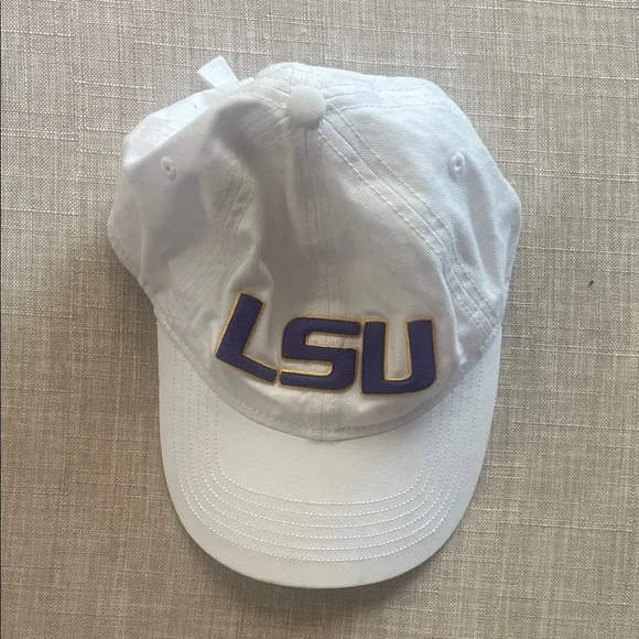 White LSU Cap with Purple Logo - Picture 2 of 4